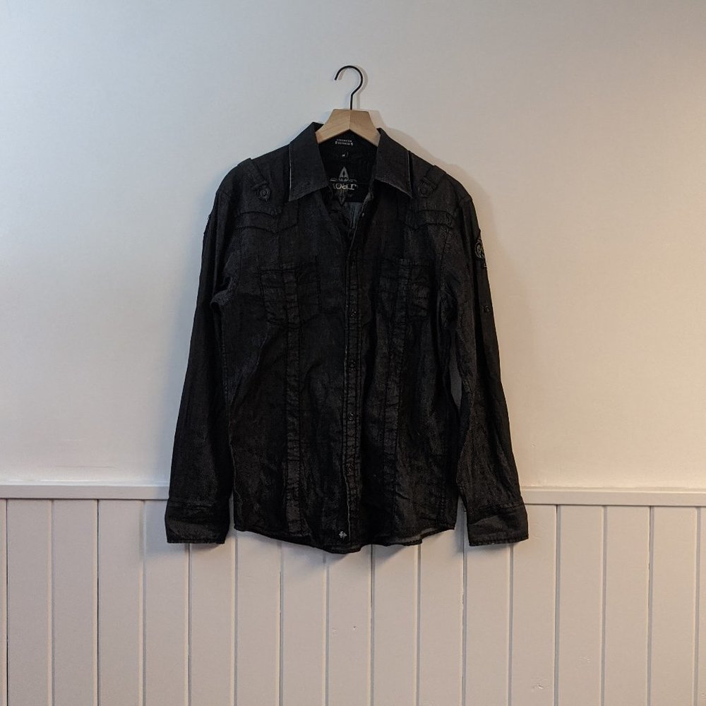 Roar M Black Denim Shirt with Eagle